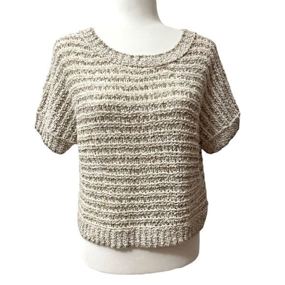 FREE PEOPLE Size XSmall Cotton Linen blend knit short sleeve knit top - Picture 6 of 11